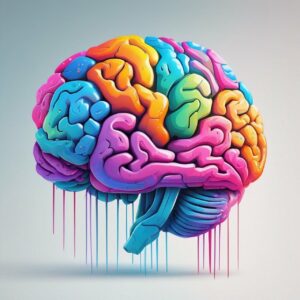 ai generated, brain, colorful